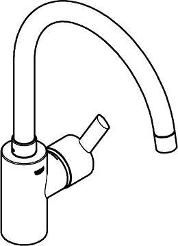 Actual product image Grohe Feel sink kitchen mixer, chrome, high spout