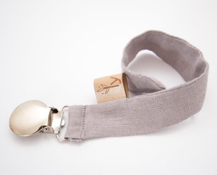 Actual product image Babyly Schnullerkette Leinen Grau