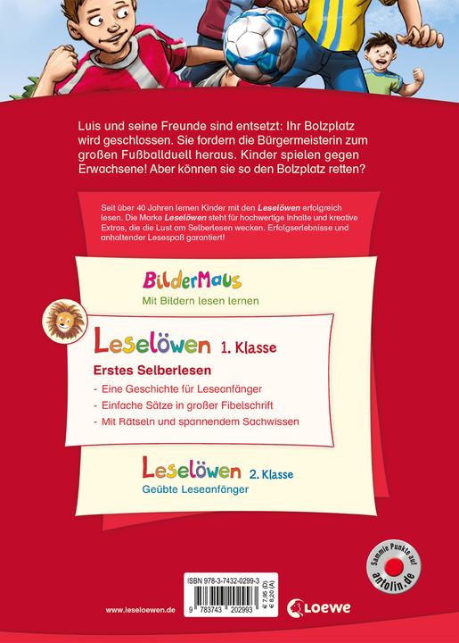 Actual product image Leselöwen 1. Klasse - Das Fussballspiel des Jahres (German, Anna dove, Loewe first readers, Raimund Frey, 2019)