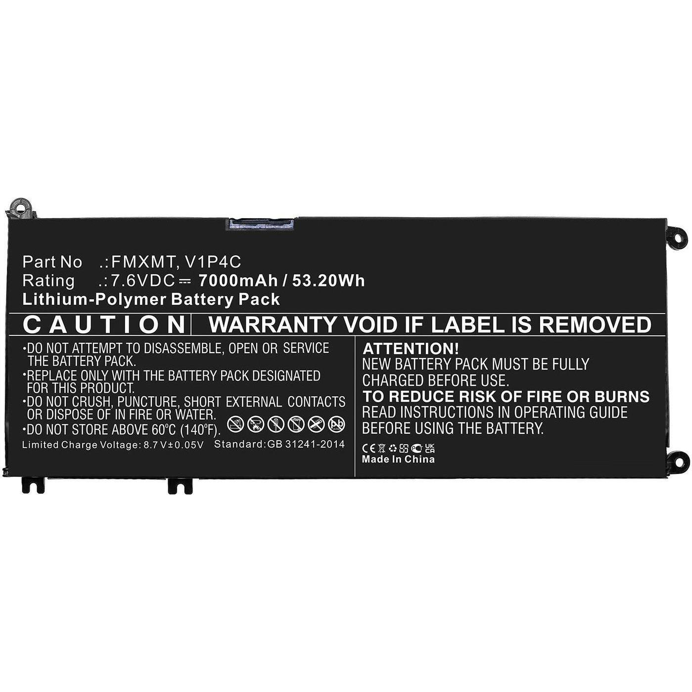 CoreParts Laptop Battery for Dell (7200 mAh), Notebook Akku