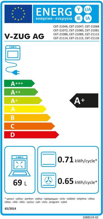 Energie-Label V-Zug 2111300000