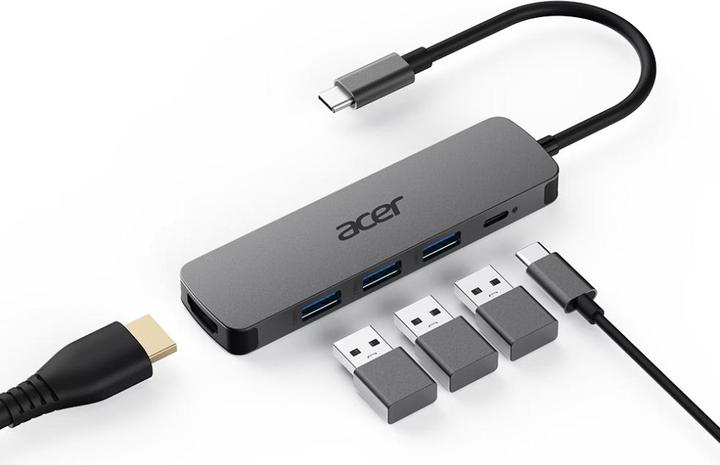 Image du produit Acer 5in1 Type-C Dongle 3xUSB3.0/1xHDMI/1xType-C (USB-C, 5 ports)