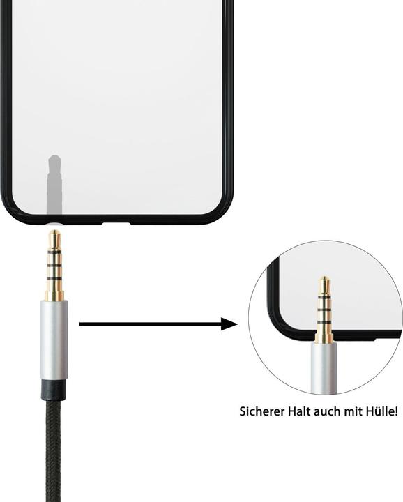Python Series Cavo Audio AUX 3,5 Mm 4 Poli – 1 M, Connettori Metallici Dorati Con Livello 2 Mm, Guaina In Tessuto