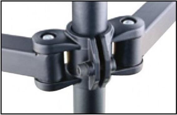 Image du produit Techly Kit de fixation (fixation de serrage pour table, bras de fixation pour double écran, etc. (Tables, 27", 10 kg)