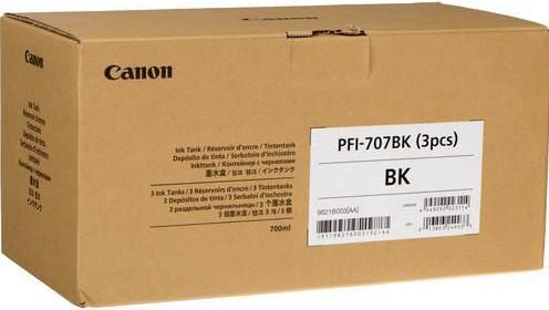 Actual product image Canon 3x PFI-707BK ink black standard capacity 700ml 3-pack iPF830/840/850 (FC)
