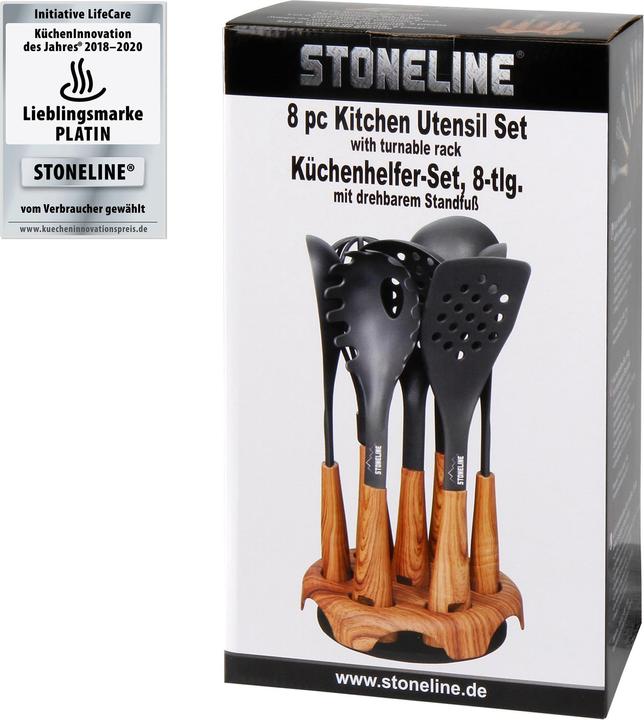 Actual product image Stoneline Back to Nature kitchen gadget set, 8 pcs., in rotating storage stand