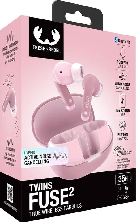 Image du produit Fresh'N Rebel Fresh 'n Rebel Twins Fuse 2 Pastel Pink (ANC, 36 h, Sans fil)