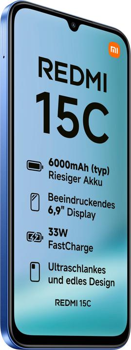 Actual product image Xiaomi Redmi 15C 4G (128 GB, Moonlight Blue, 6.90", Dual SIM, 4G)