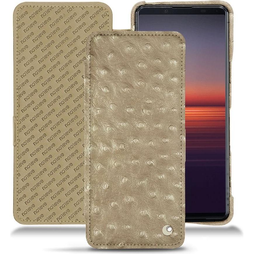 Noreve Lederschutzhülle horizontal (Sony Xperia 5 II), Smartphone Hülle, Beige