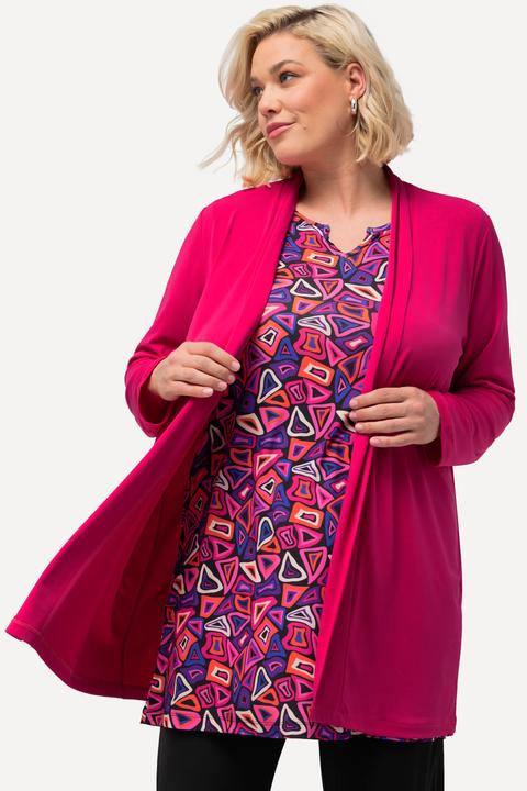 Produktbild Ulla Popken Jerseyjacke, offene Form, V-Ausschnitt (58)