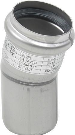 Actual product image Blücher bøjn.15.0gr.50mm - w.O-ring RF AISI 304.Alm RF stål