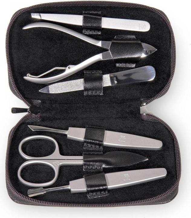 Actual product image Sacher TR100R.0104 - 6-piece manicure case Manicure set black leather