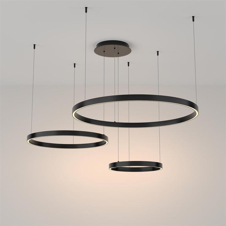 Produktbild Maytoni Rim LED Pendelleuchte, Hängeleuchte 115W Schwarz 85Ra Warmweiss (6100 lm)