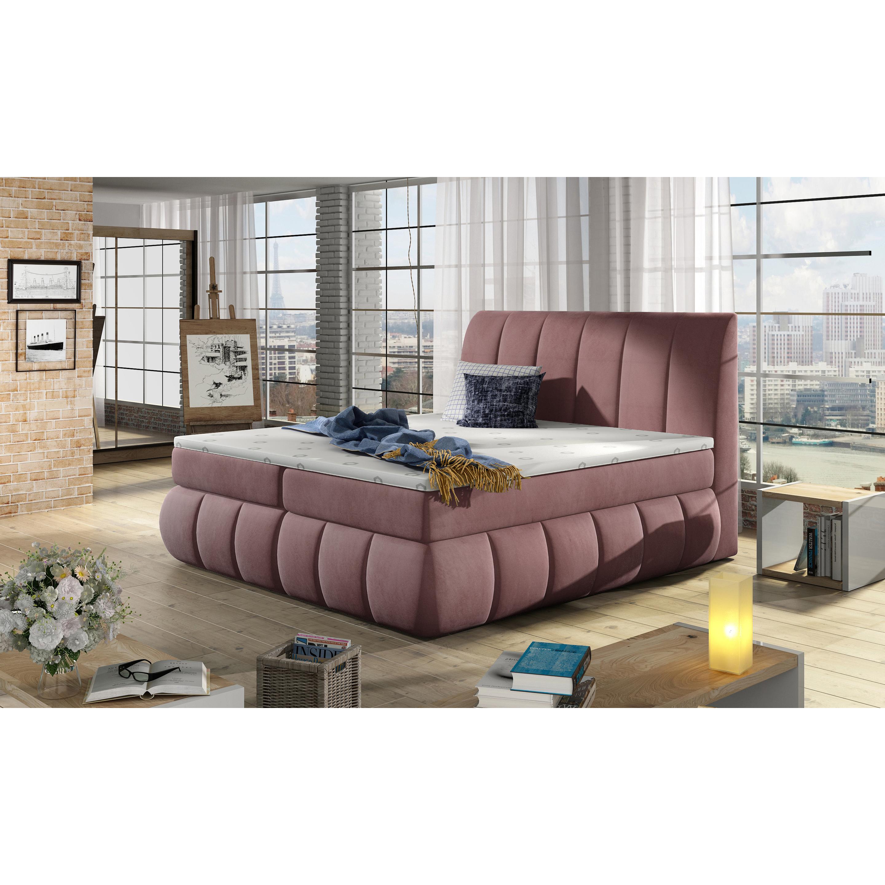 ELTAP, Boxspringbett, Vincenzo mit Stauraum (140 x 200 cm)