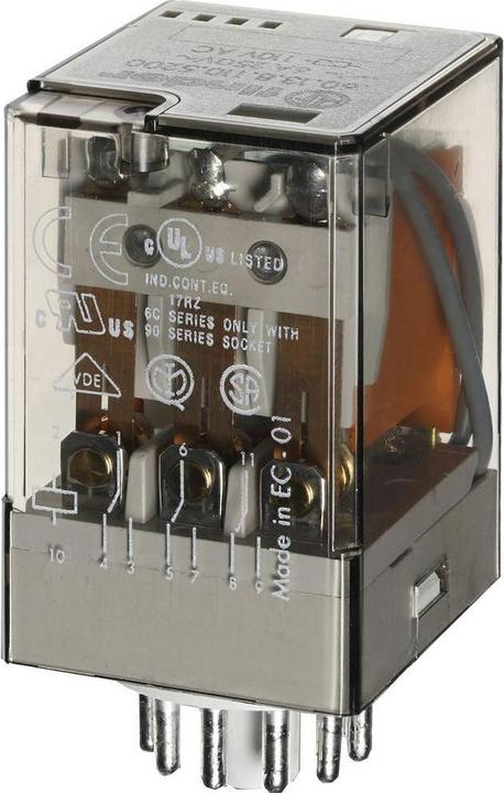 Actual product image Finder 60.13.8.230.0040 Plug-in relay 230 V/AC 10 A 3 changeover contacts 1 pc. (6,01382E+11)