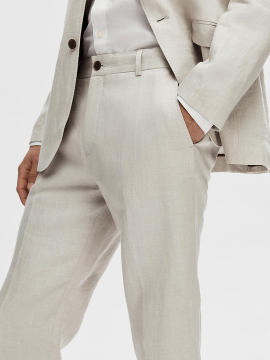 Immagine prodotto Selected Homme Pantaloni da abito in lino dalla vestibilità regolare (50)
