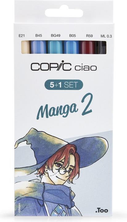 Actual product image Copic Ciao Manga 2 (Multicolor, 3 mm, 6 x)