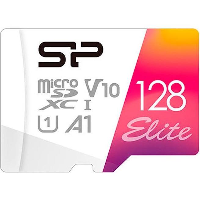 Silicon Power memory card Elite Micro SDXC 128GB UHS-I A1 V10 (128 GB, microSDXC, U1, UHS-I), Speicherkarte