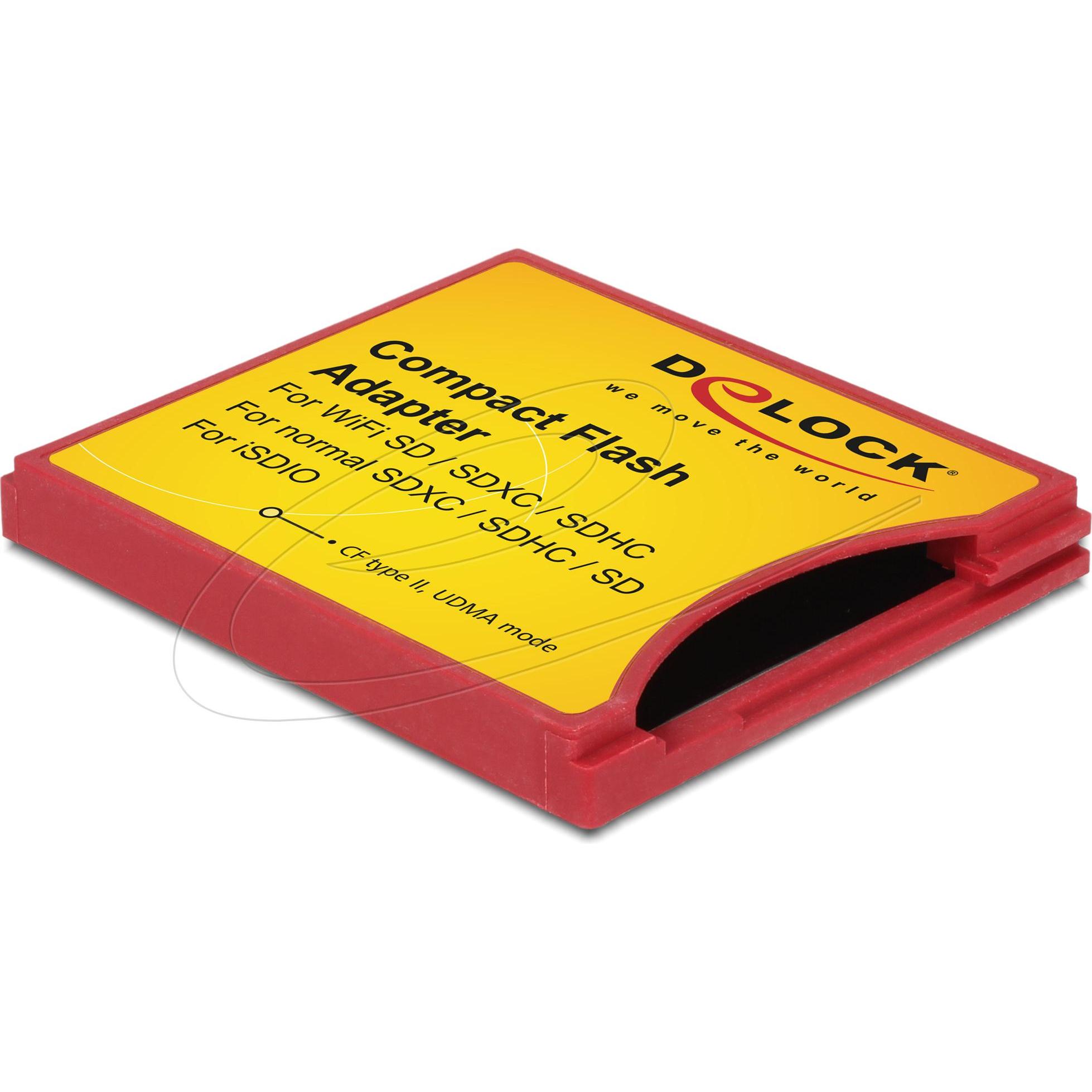 Delock 62542 Adattatore CF II per, Lettore di schede di memoria, Rosso