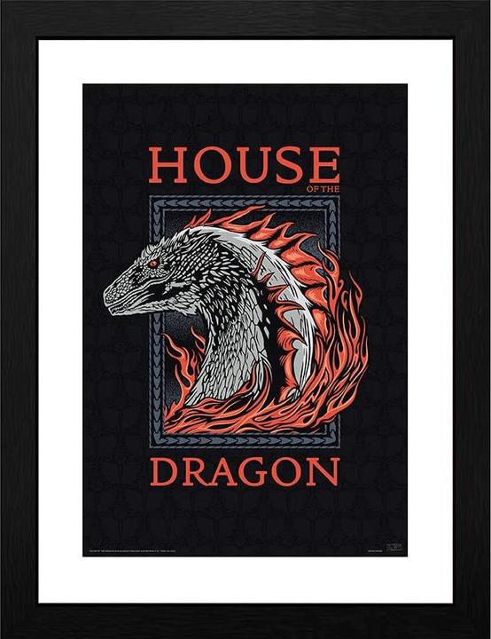 Actual product image GB Eye House of the Dragon Framed Print Cornice Red Dragon