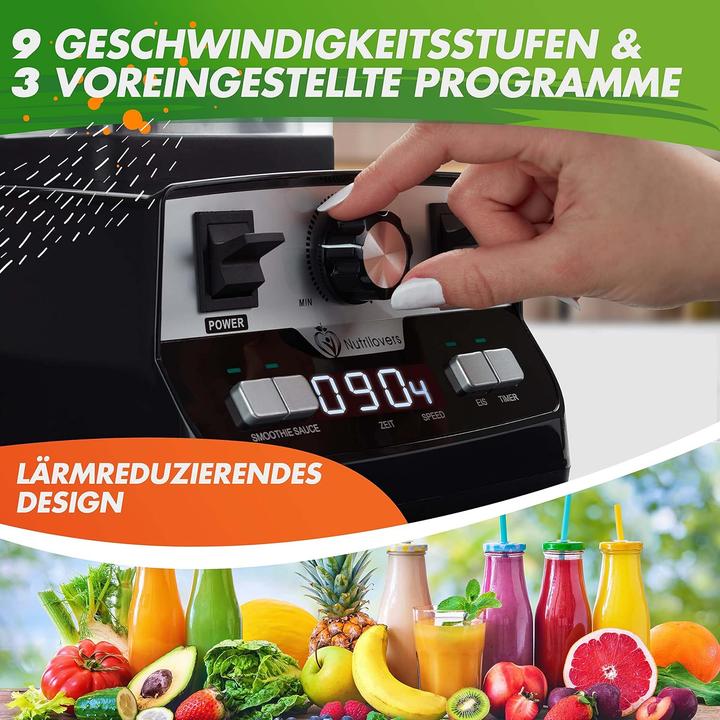 Image du produit Nutrilovers Hochleistungsmixer mit digitalem Timer (2000 W)