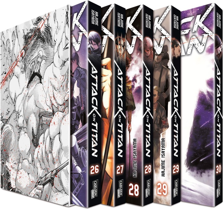 Actual product image Attack on Titan, Bände 26-30 im Sammelschuber mit Extra (German, Hajime Isayama, 2020)