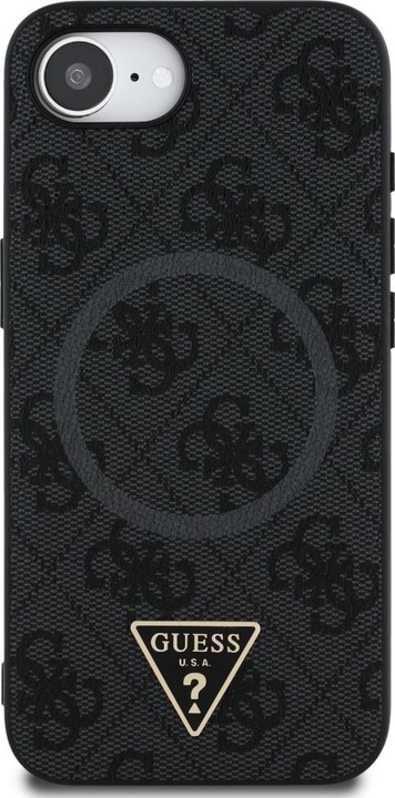 Produktbild Guess Back panel cover PU 4G Strass Triangle Metal Logo Case for iPhone SE4 Black (Apple iPhone 16e)