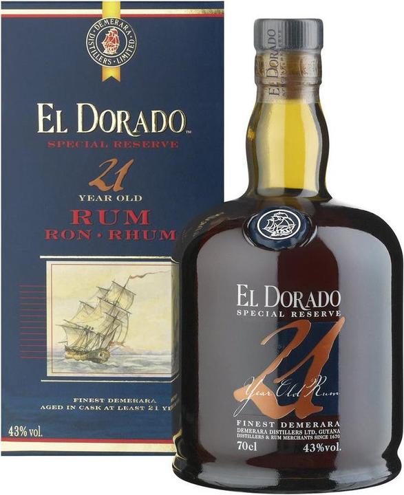 Actual product image El Dorado 21 Years Old Special Reserve Rum with case (1 x 70 cl)