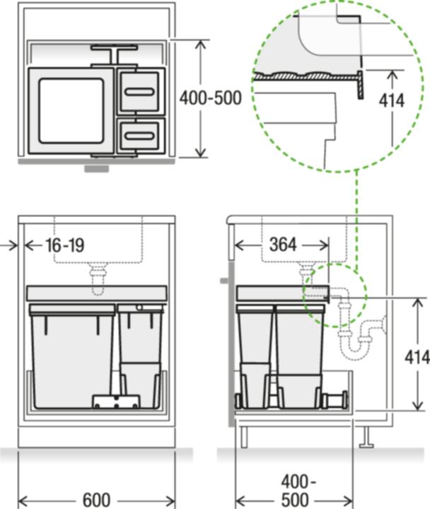 Actual product image Müllex X60 Premium waste collection system (40 l)