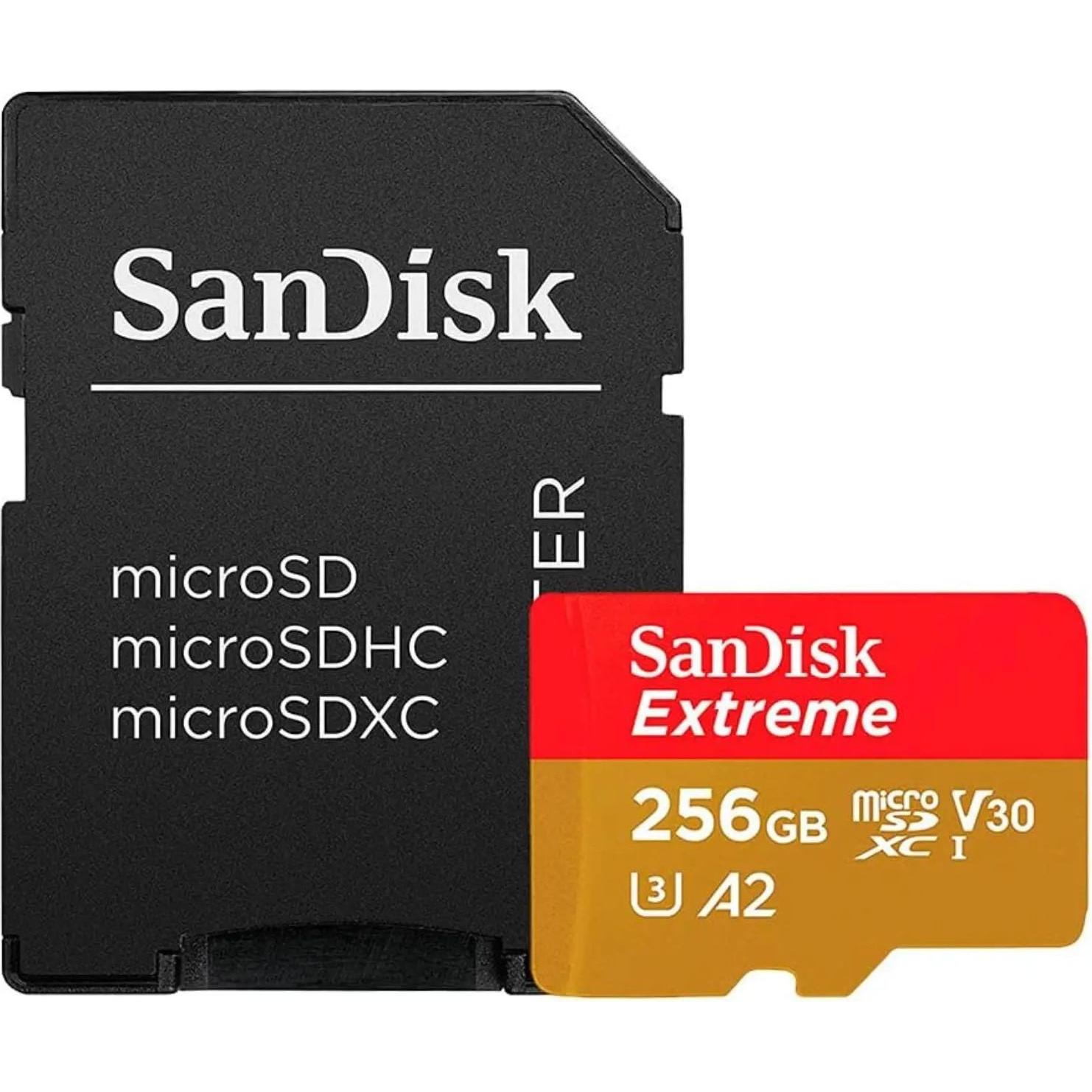 SANDISK 256 GB MicroSDXC Extreme 190MB/130MB solo - SD a capacità estesa (MicroSDHC) (256 GB, microSDXC), Scheda di memoria