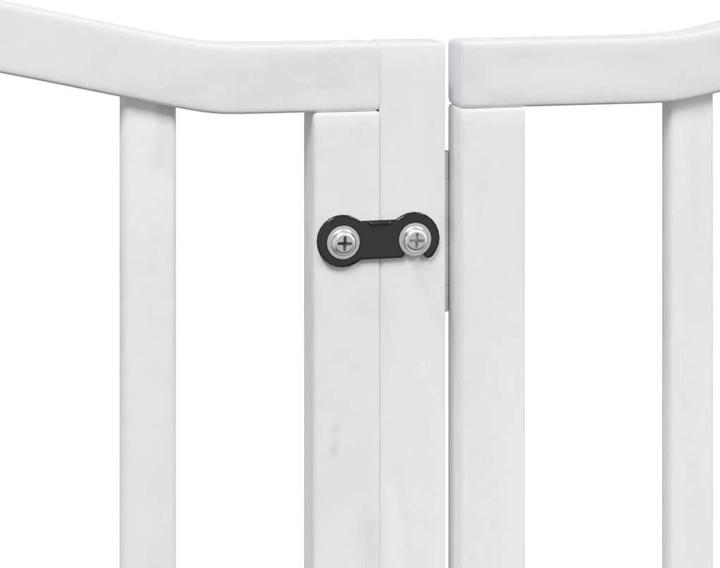 Produktbild vidaXL Hundetor mit Tür Faltbar Hundegitter Schutzgitter Weiss 6-tlg. Pappelholz (30 cm)