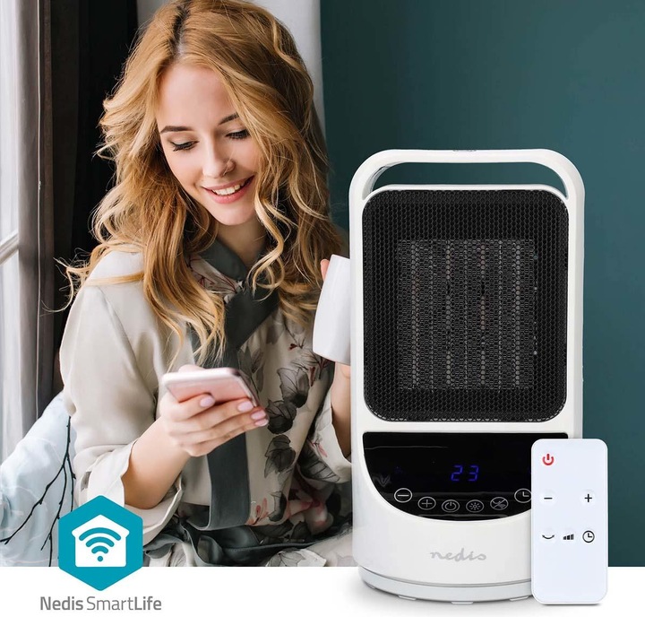 Immagine prodotto Nedis Termoventilatore PTC in ceramica SmartLife | Wi-Fi | 1500 W | 2 impostazioni di calore | (1500 W)