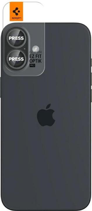 Actual product image Spigen Glas.tR EZ Fit Optik Pro tempered glass for iPhone 16 Plus camera (2 pcs.) (2 pcs., Apple iPhone 16, Apple iPhone 16 Plus)