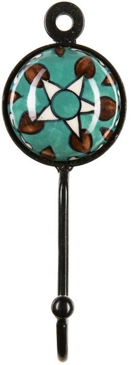 Actual product image Tranquillo Wall hook hand painted turquoise / black