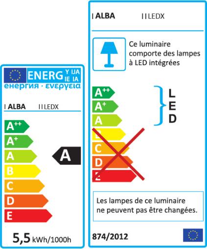 Etichetta energetica Alba LEDX N, Nero, Grigio, Acrilonitrile butadiene stirene (ABS), Acciaio, Casa-ufficio, Ufficio, CE, Non (460 lm)