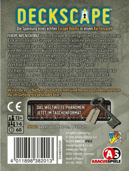 Image du produit Abacus Deckscape - S'évader d'Alcatraz (Allemand, 1 - 6 Joueur)