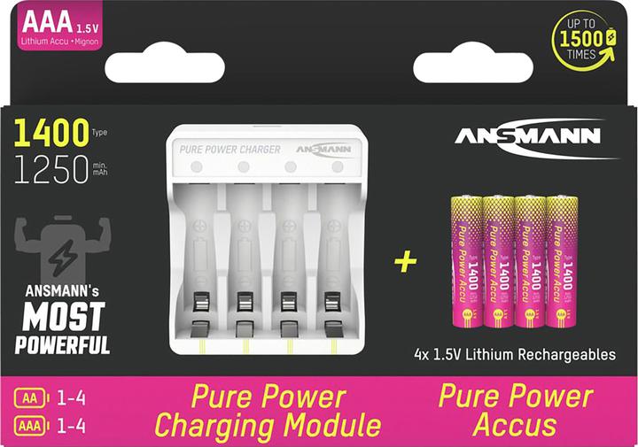 Actual product image Ansmann Pure Power Set 4× Micro AAA Akkus und Lademodul (1 pcs., AAA)