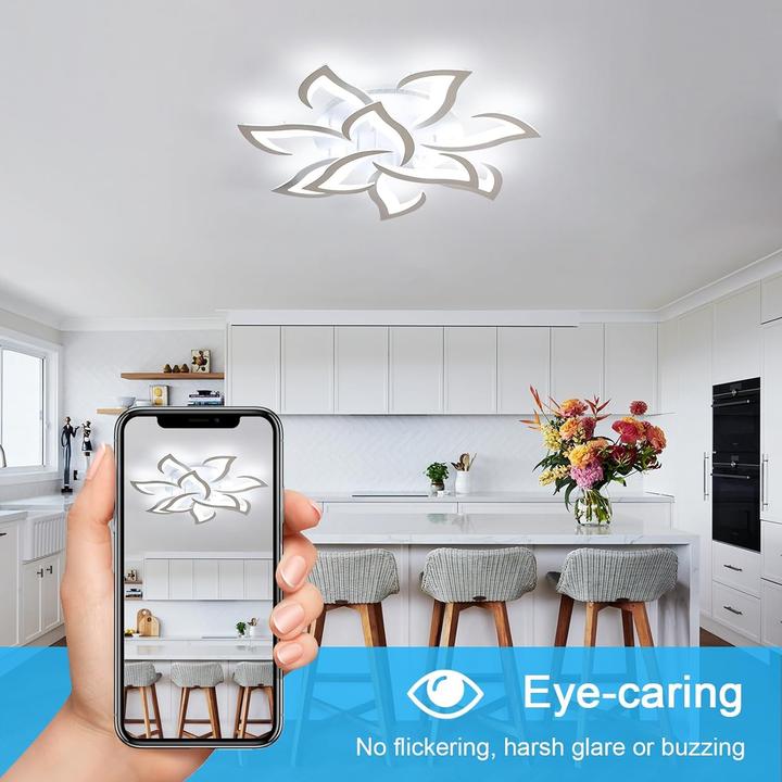 Produktbild Comely LED-Deckenleuchte mit Schwalbenschwanz-Blütenform, 10-armig, für Wohnzimmer, Küche, Schlafzimmer