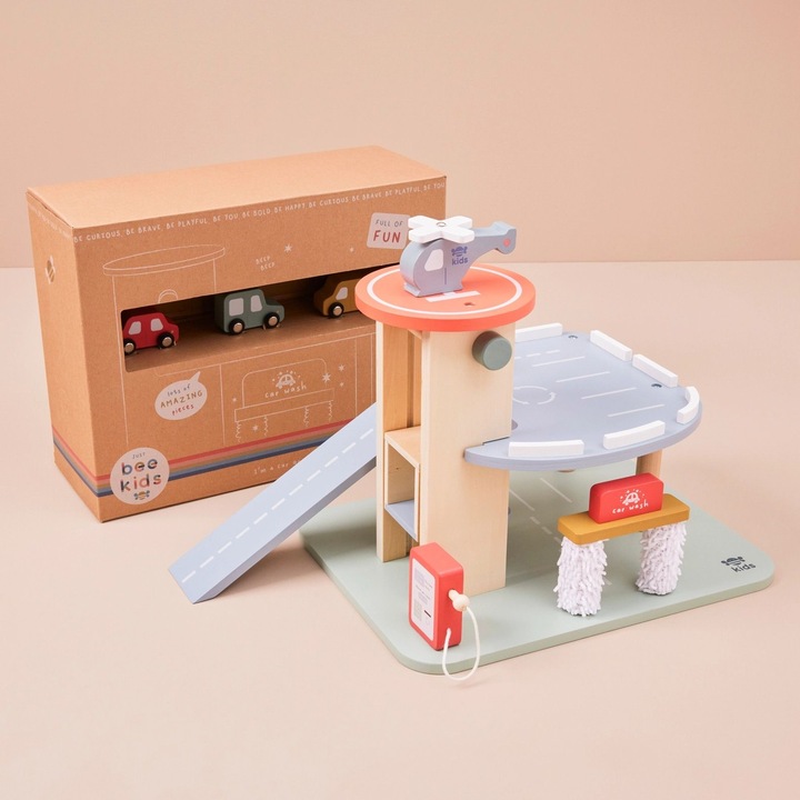 Immagine prodotto Just Bee Kids Set di giochi da garage in legno per sviluppare la motricità fine