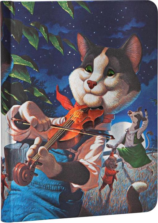 Image du produit Paperblanks Joyeux personnages Le chat et son violonMidiLIN (À rayures, Couverture rigide)