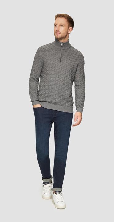 Produktbild s.Oliver Strickpullover Strukturierter Pullover mit Half-Zip (S)