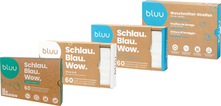 Immagine prodotto bluu Strisce di lavaggio ecologiche universali Alpine Fresh (42 Cicli di lavaggio, Salviette)