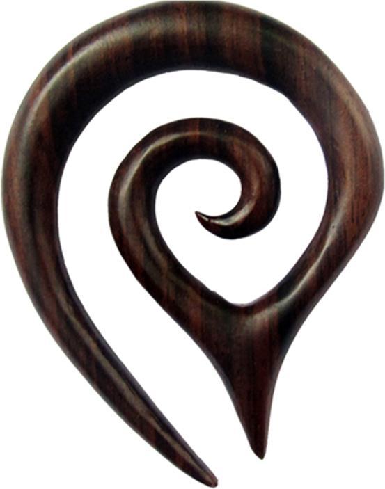 Immagine prodotto Star Piercing Peso per orecchio a spirale in legno di Narra (senza ottone, Organico)