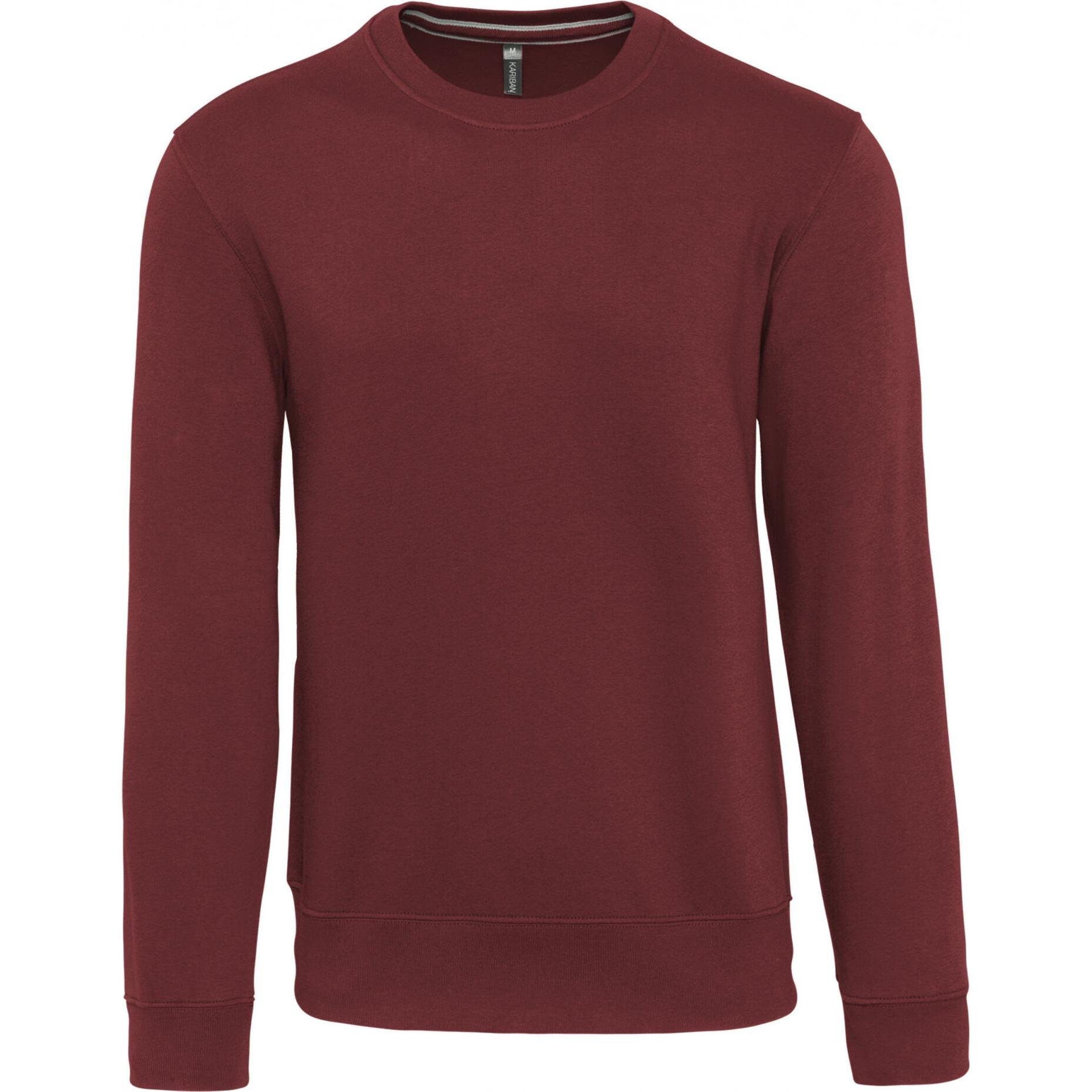 Kariban, Herren, Pullover, Sweatshirt mit Rundhalsausschnitt, Rot, (3XL)