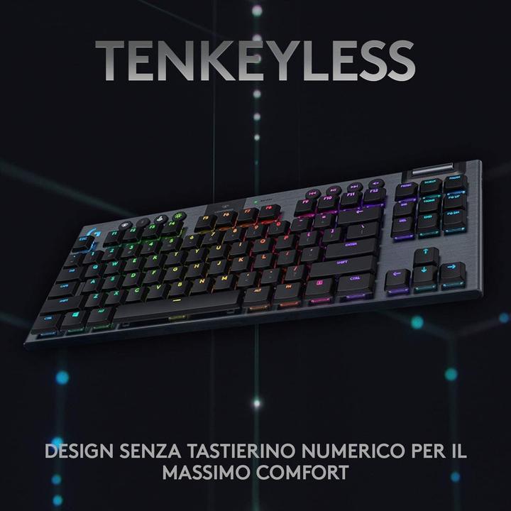 Productafbeelding Logitech G G915 TKL Tenkeyless LIGHTSPEED Draadloos RGB Mechanisch Gaming Toetsenbord RF Wirele (IT, Draadloze)