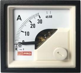 Produktbild RS PRO Amperemeter 60 (Input)A AC Dreheisen, 45mm (6000 ml)