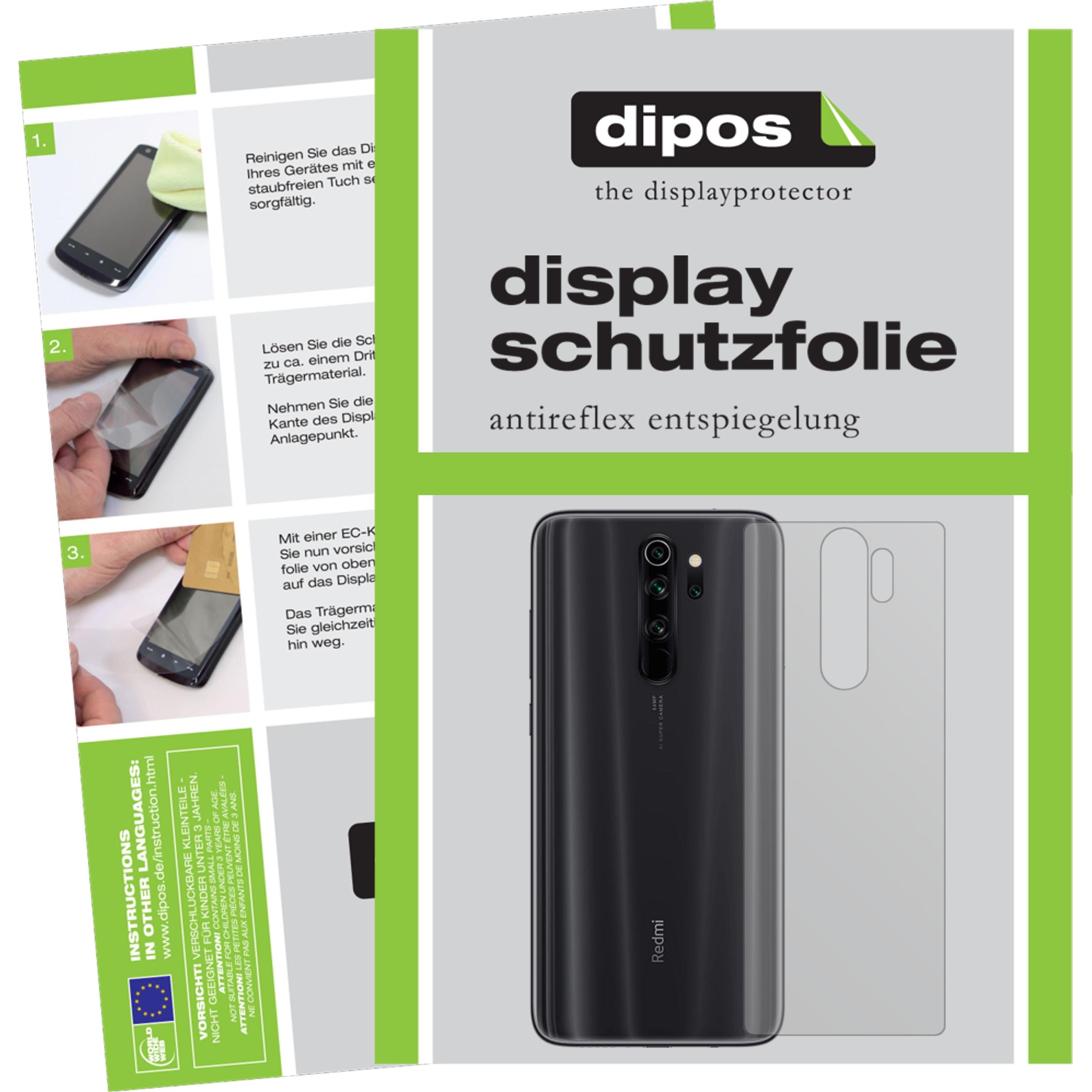 Dipos Displayschutzfolie Antireflex (2 Stück, Xiaomi Redmi Note 8 Pro), Smartphone Schutzfolie, Transparent