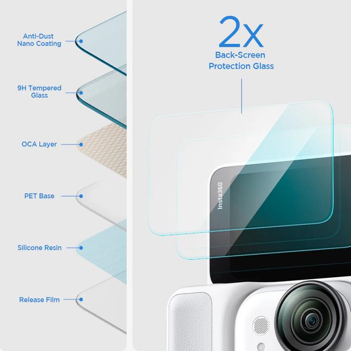 Produktbild Spigen - (2 pack) Glas.tR Slim, Back Screen (AGL11171) - Insta360 Go Ultra - Clear
