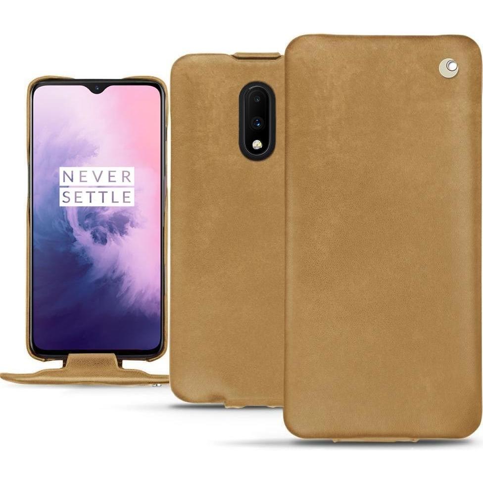 Thumbnail - Noreve Lederschutzhülle vertikal (OnePlus 7), Smartphone Hülle, Braun