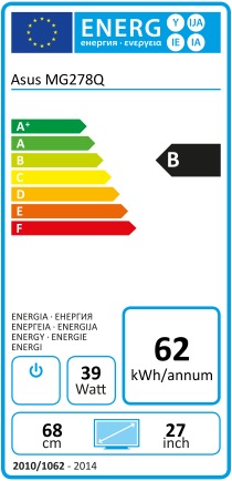 Energie-Label ASUS Mg278q (2560 x 1440 Pixel, 27")